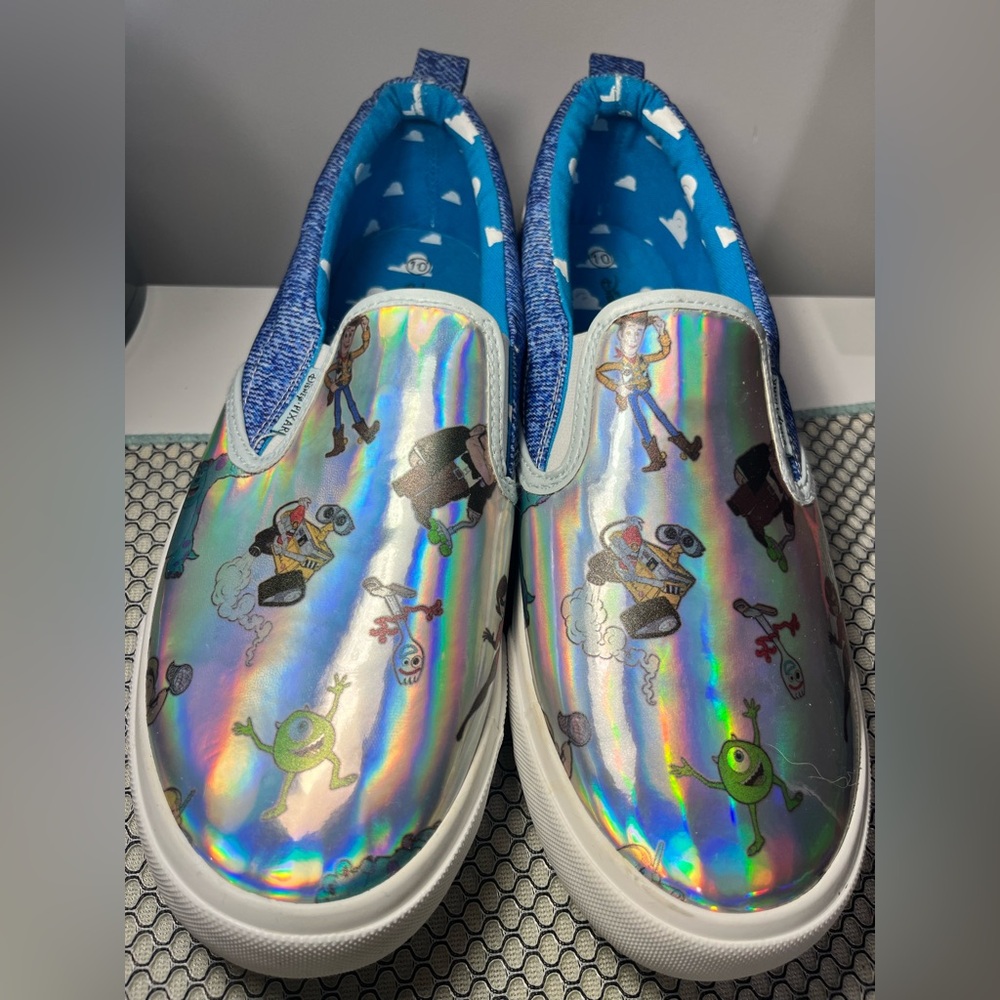 Disney Pixar slip on  Sneakers with Toy Characters women size 10 - Picture 2 of 8